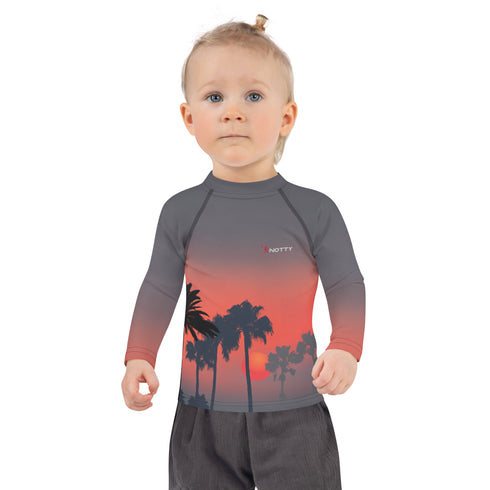 Sunset on Beach Kids SPF Rash Guard for Ultimate Sun Safety